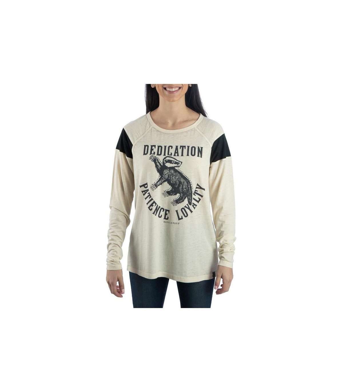 T-shirt femme 100 % coton aux couleurs de Poufsouffle – Harry Potter