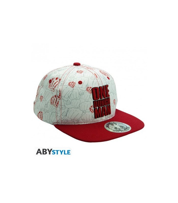 Casquette beige et rouge brodée inspirée de One Punch Man par ABYstyle