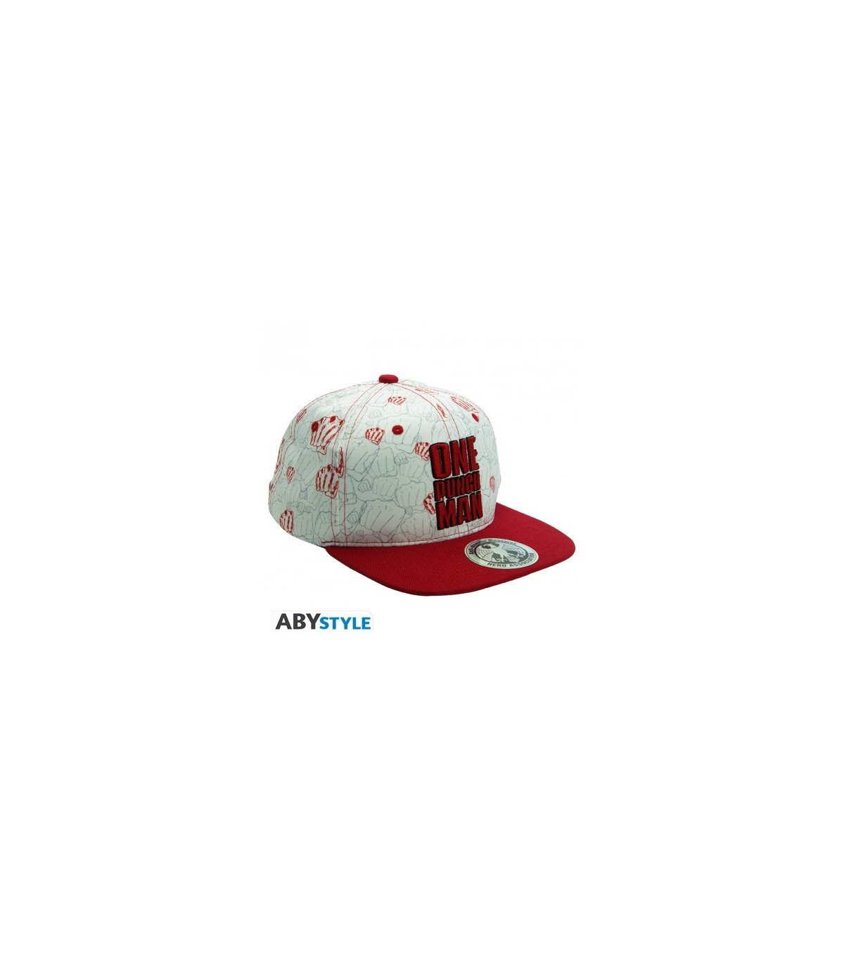 Casquette beige et rouge brodée inspirée de One Punch Man par ABYstyle