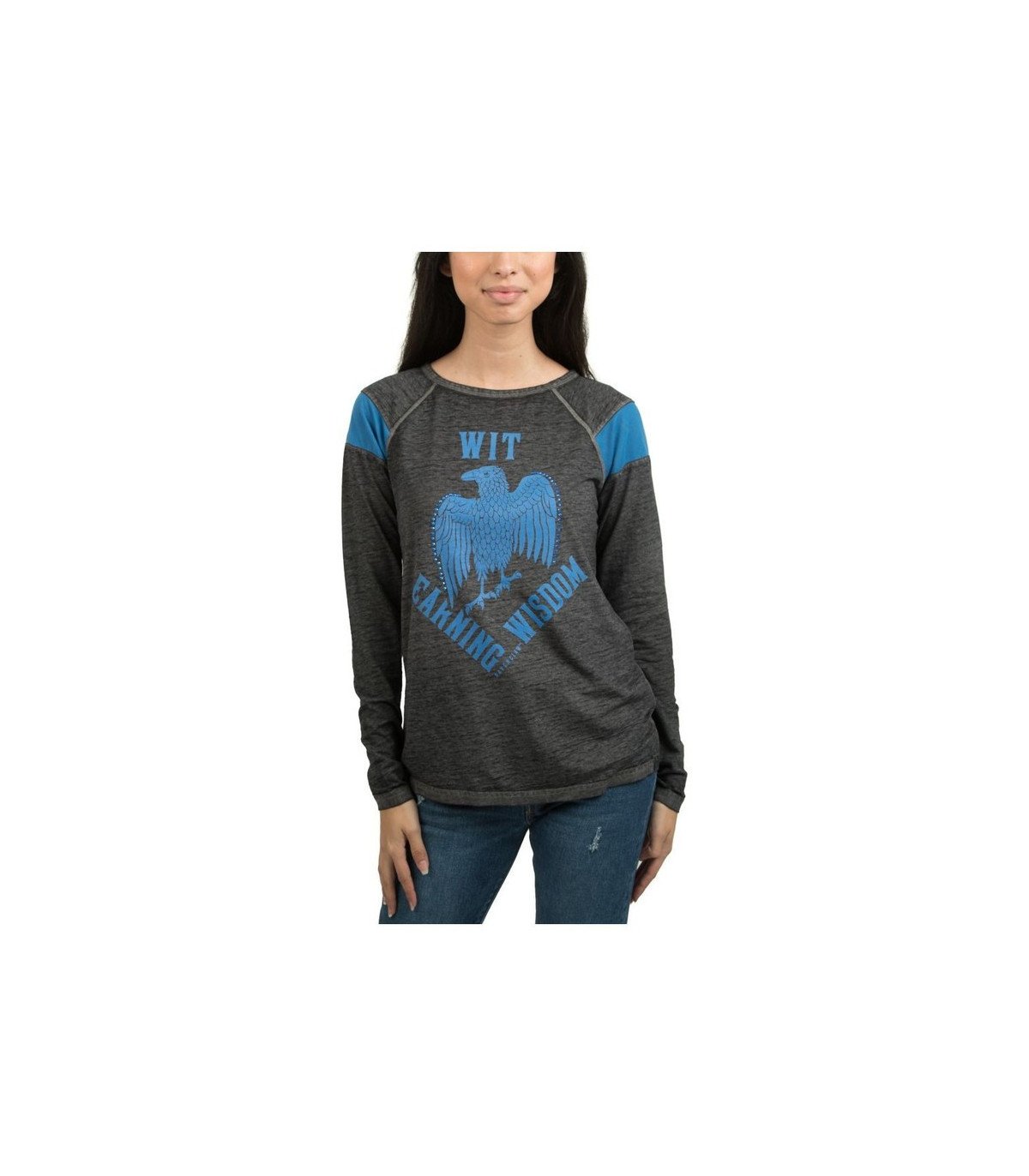 T-shirt cintré noir pour femme avec les valeurs de Serdaigle – Harry Potter