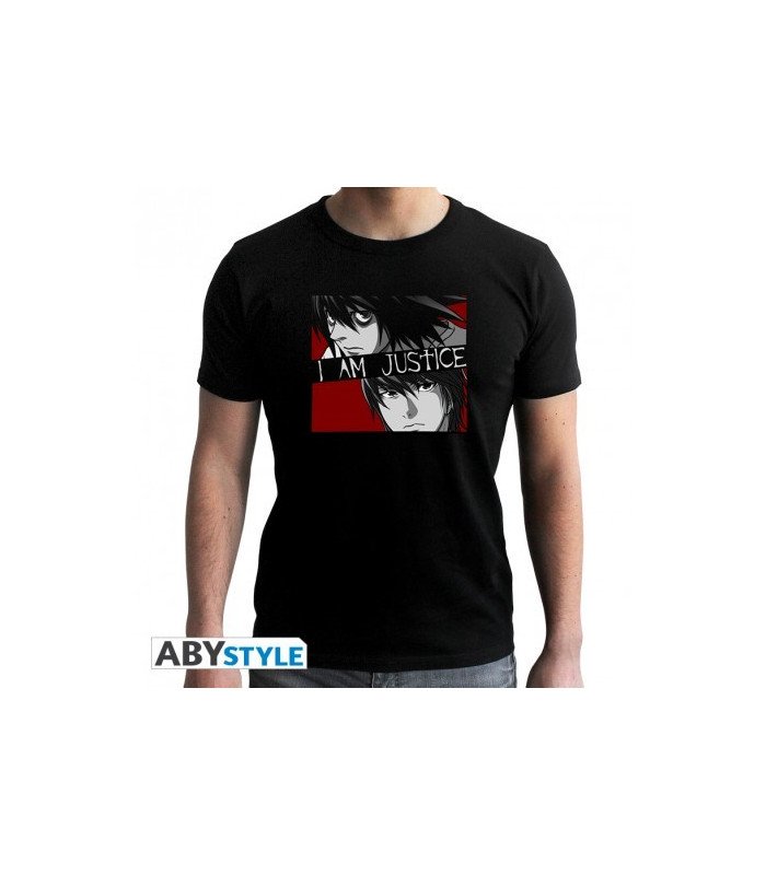 T-shirt noir homme Death Note I Am Justice – Kira VS L