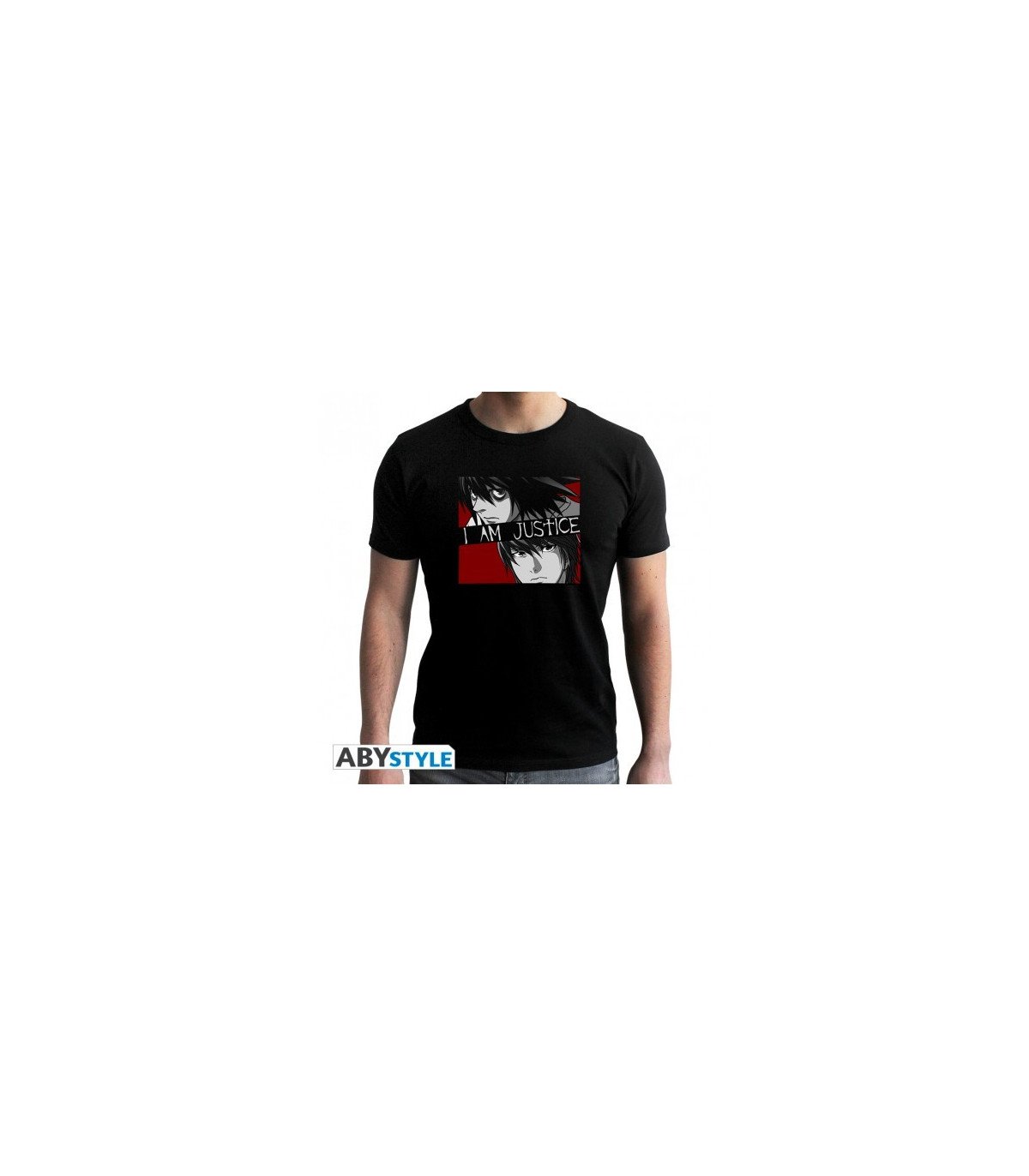 T-shirt noir homme Death Note I Am Justice – Kira VS L