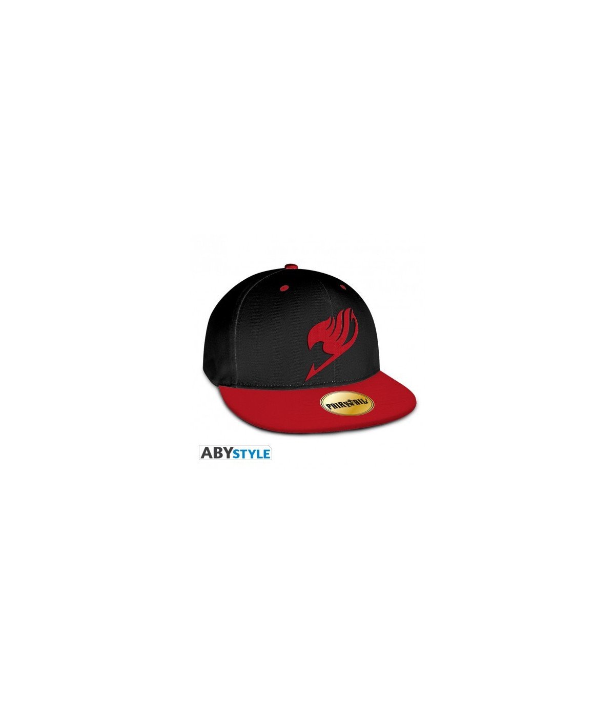 Casquette noire et rouge avec emblème brodé de la guilde Fairy Tail – 100 % polyester