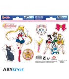 Stickers Sailor Moon – Pack de 2 planches 16 x 11 cm – Prédécoupés – Luna, Usagi, personnages officiels – Licence ABYstyle