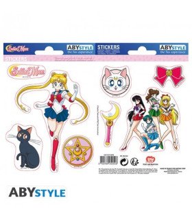 Stickers Sailor Moon – Pack de 2 planches 16 x 11 cm – Prédécoupés – Luna, Usagi, personnages officiels – Licence ABYstyle