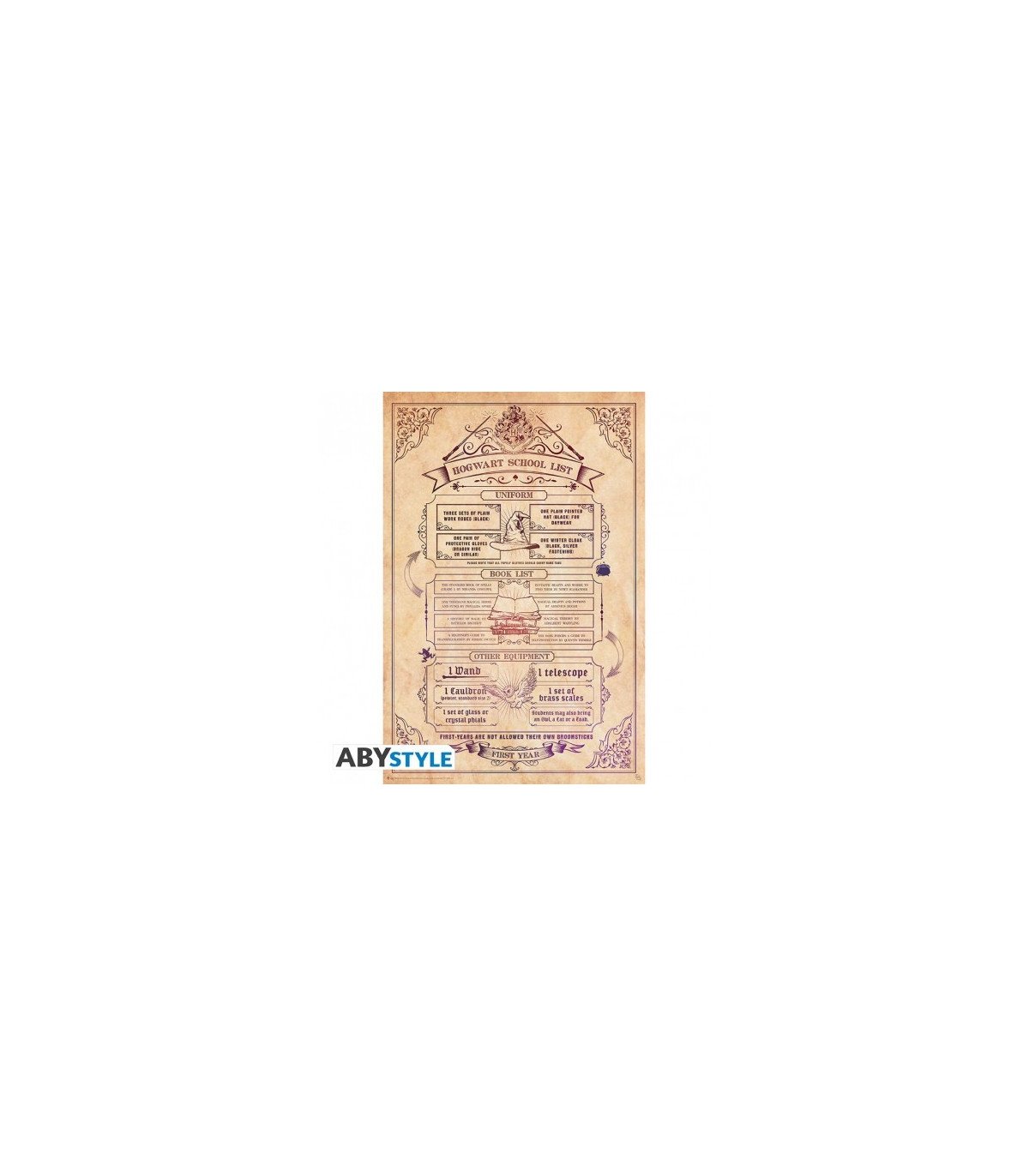 Poster Harry Potter Liste d'École – 91,5 x 61 cm
