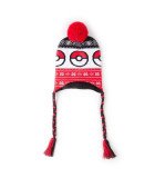 Bonnet Laplander Pokémon inspiré de la Pokéball, avec pompons