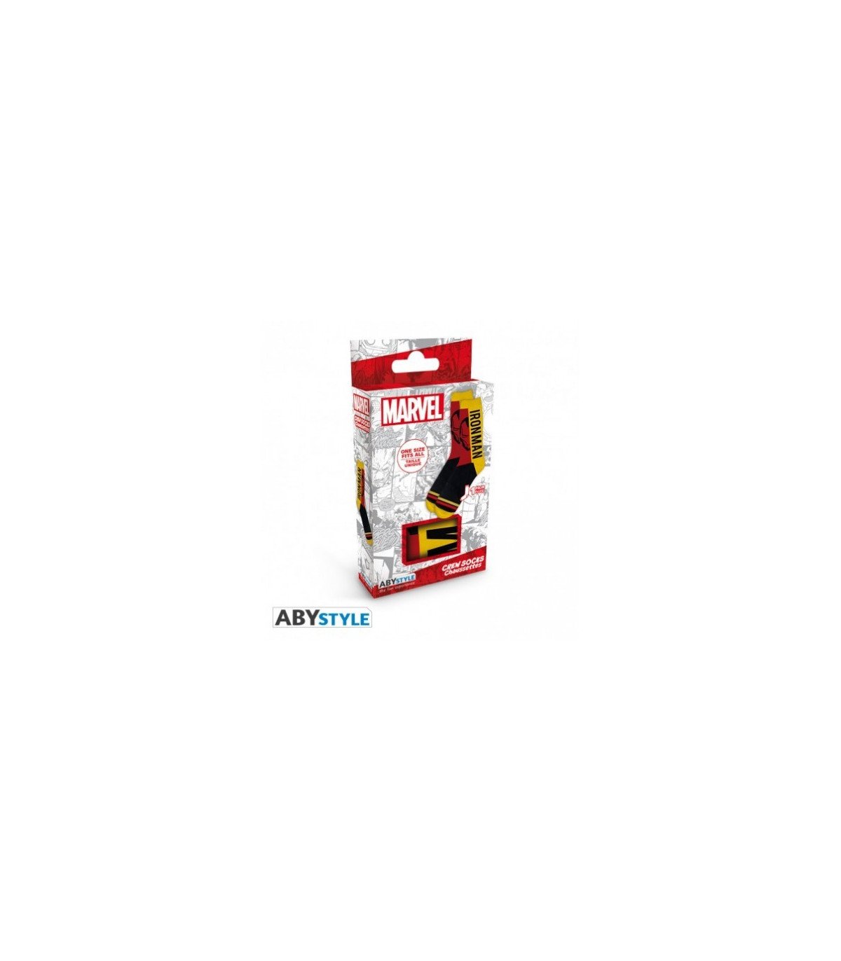 Chaussettes Marvel avec visuel Iron Man – Taille unique – 73 % coton – ABYstyle