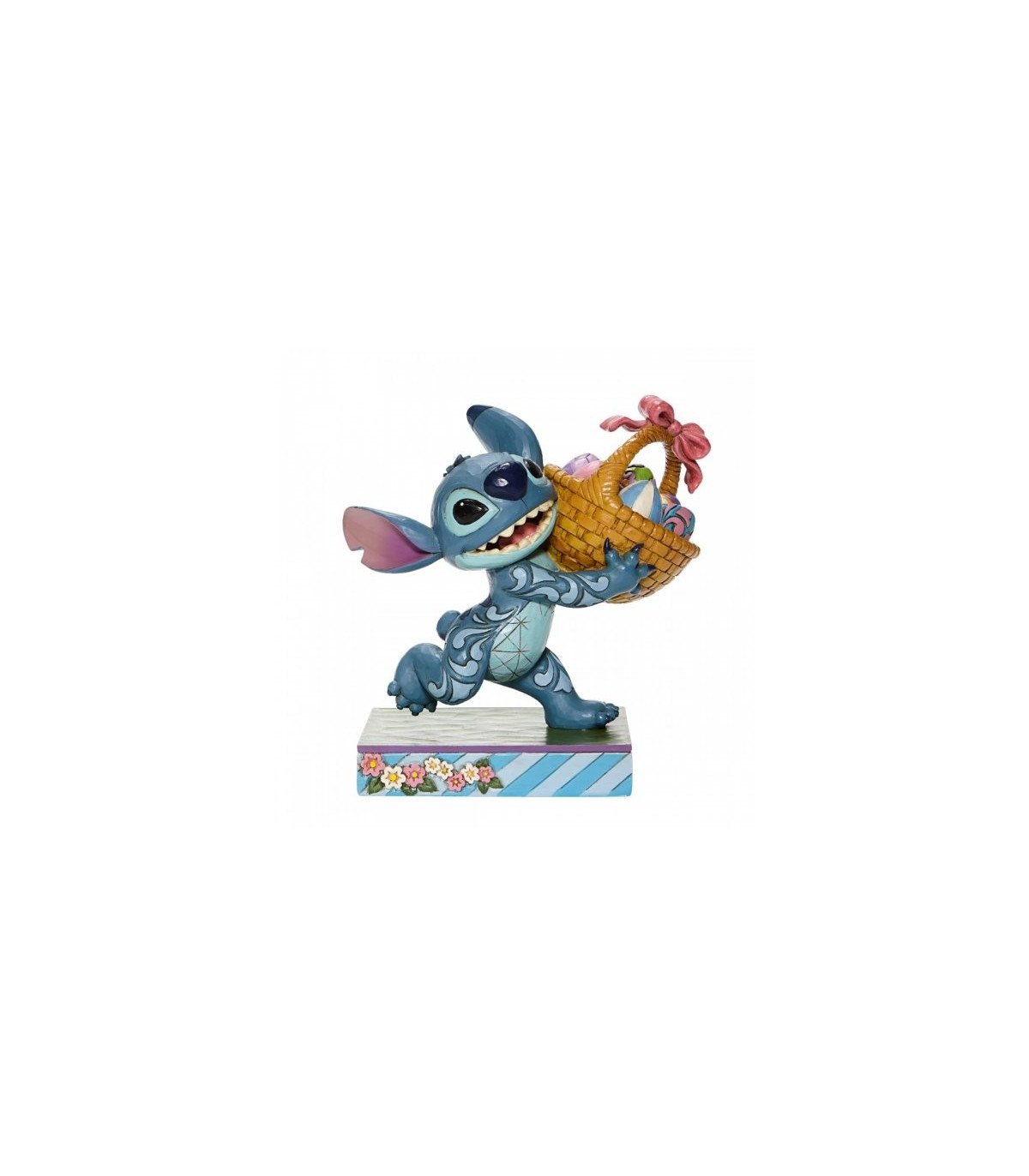 DISNEY - STITCH RUNNING OFF WITH EASTER BASKET FIGURINE 13.5 CM - PAQUES