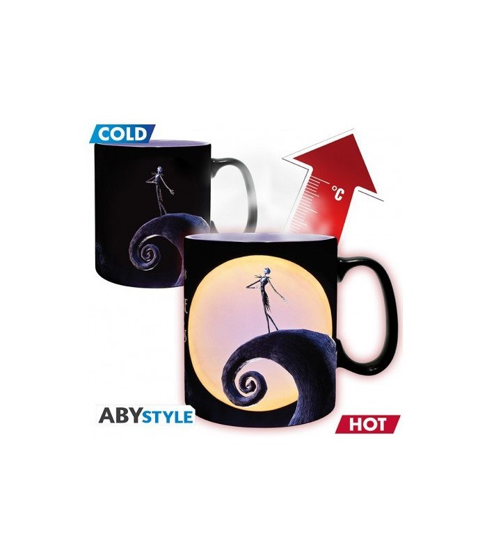 Mug Jack & Lune – Nightmare Before Christmas – Thermoréactif – 460 ml – Cimetière animé – Produit sous licence