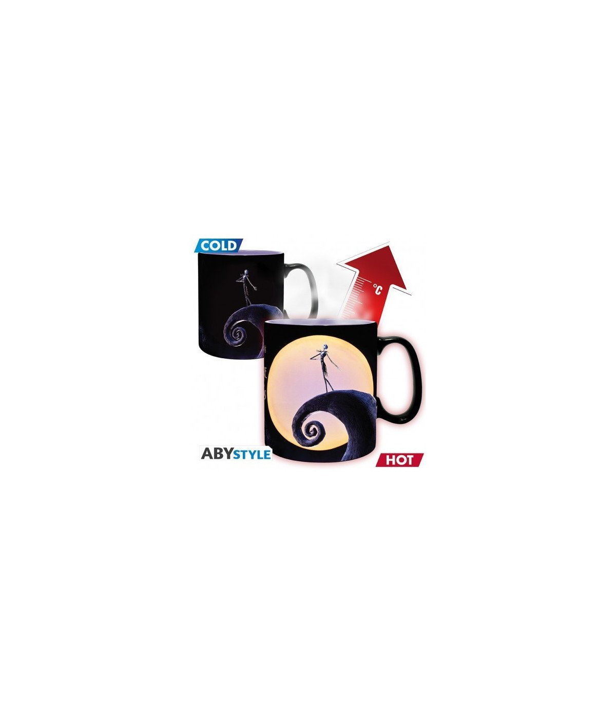 Mug Jack & Lune – Nightmare Before Christmas – Thermoréactif – 460 ml – Cimetière animé – Produit sous licence