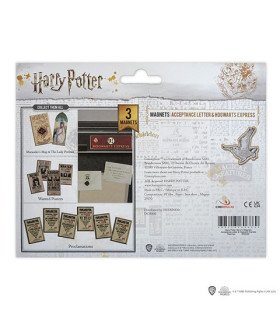 HARRY POTTER - SET DE 3 MAGNETS - LETTRE D ACCEPTATION A POUDLARD + PLATEFORME 9 3/4