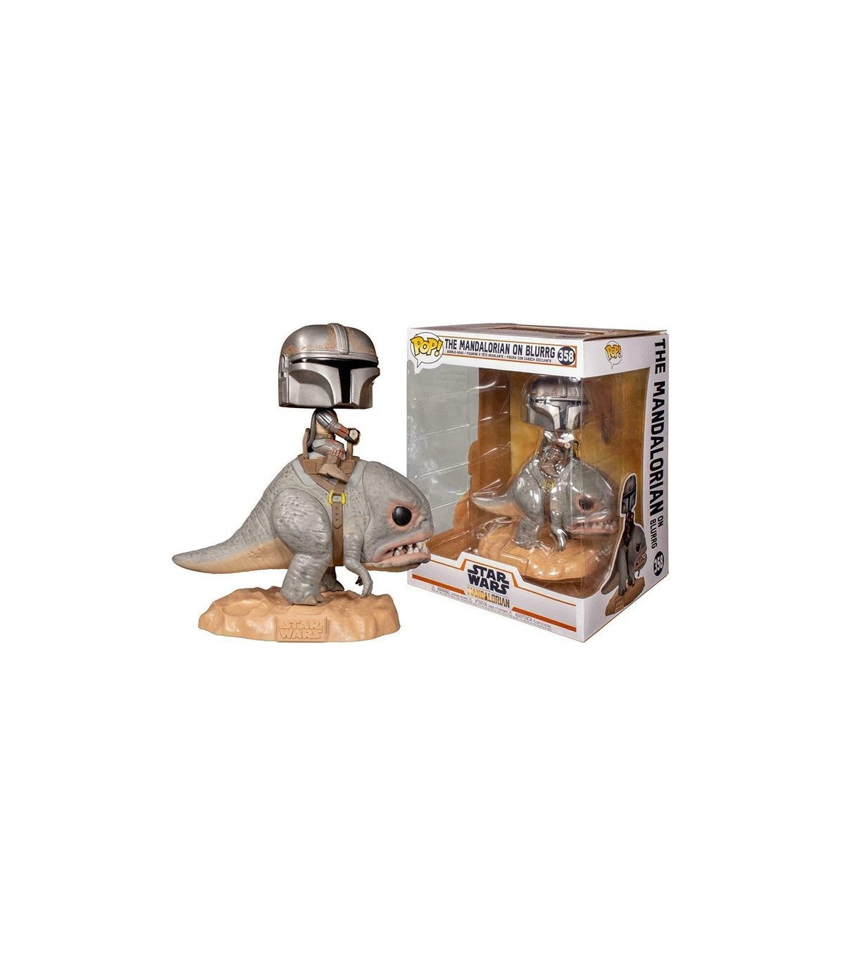 THE MANDALORIAN - FIGURINE POP N° 358 - MANDALORIAN  ON BLURRG