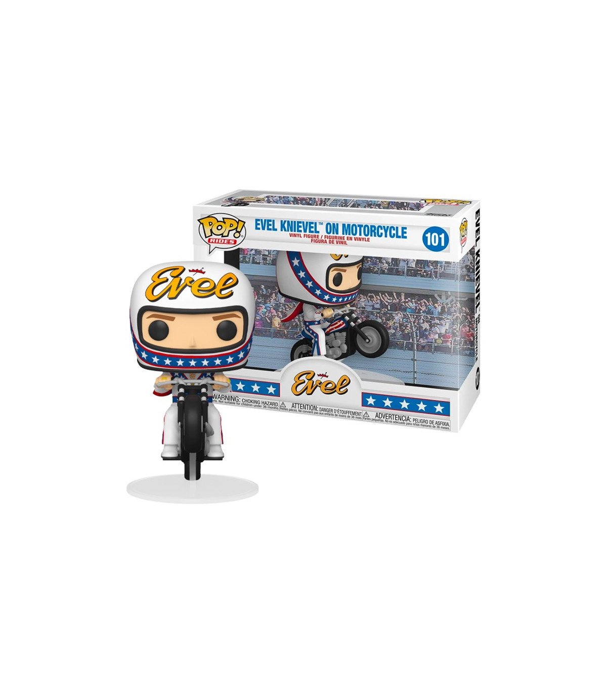 ICON - FIGURINE POP N° 101 - EVEL KNIEVEL ON MOTORCYCLE
