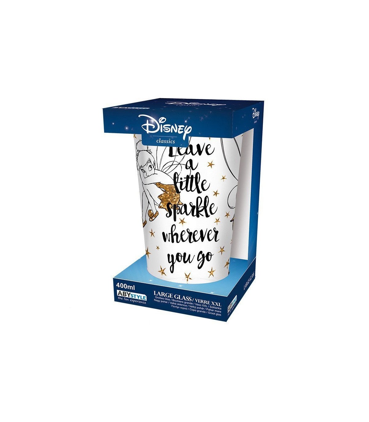 DISNEY - VERRE XXL 400ML - CLOCHETTE DOREE