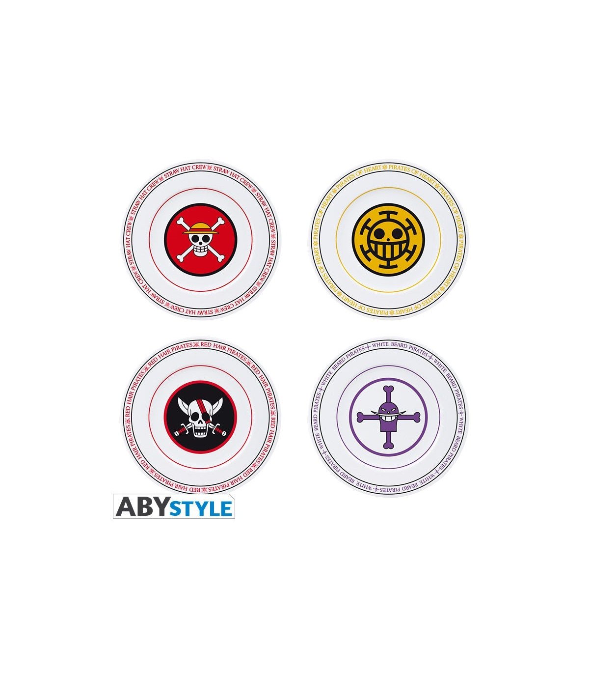 ONE PIECE - EMBLEMES - SET DE 4 ASSIETTES