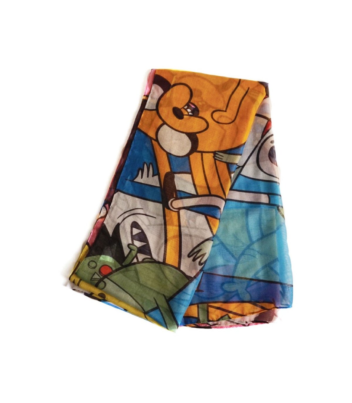 Foulard léger 100 % polyester inspiré de l’univers Adventure Time